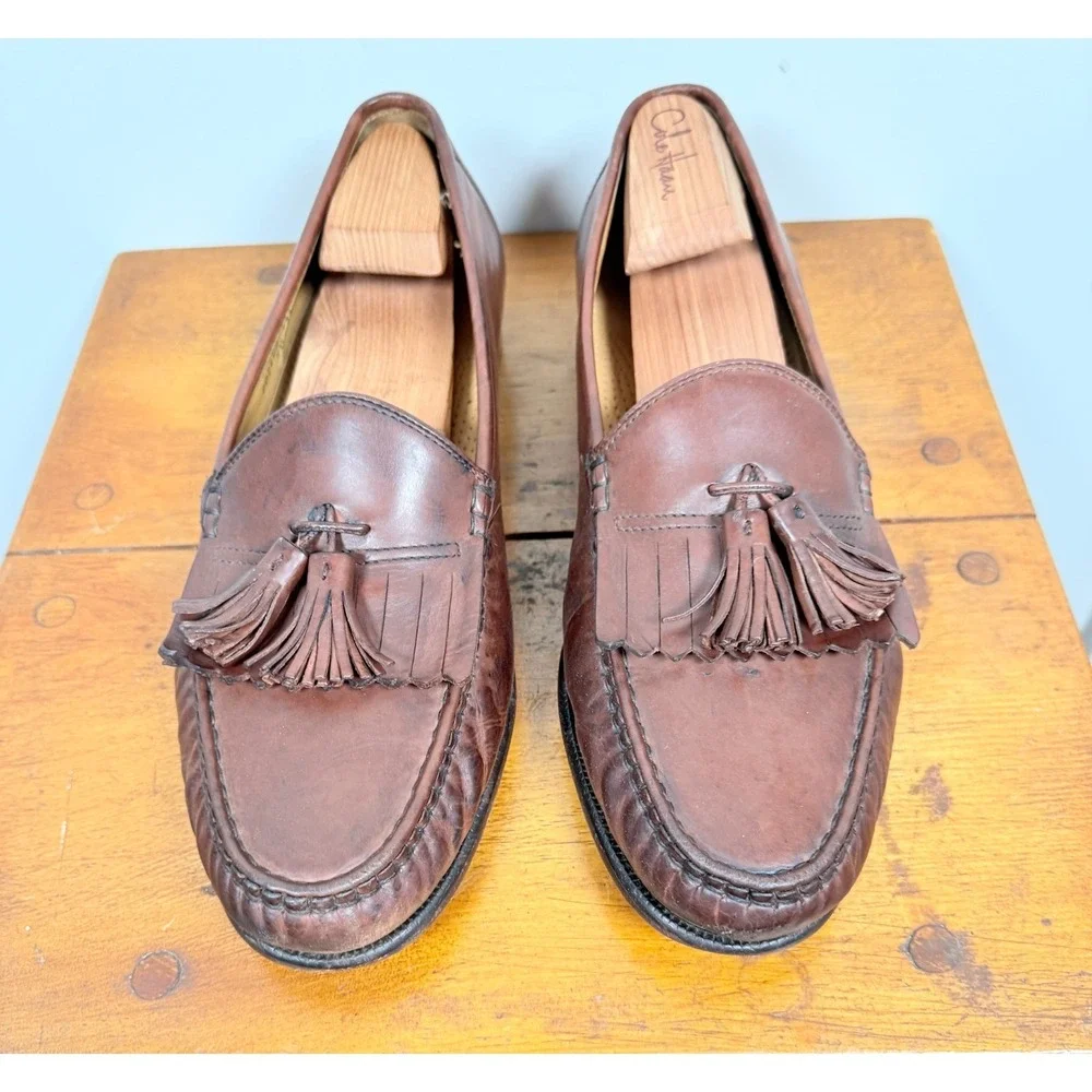 Cole Haan Kiltie Tassel Moccasin Loafer Men's 11.5 M Brown Leather Casual Preppy